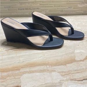 Black Thong Wedges